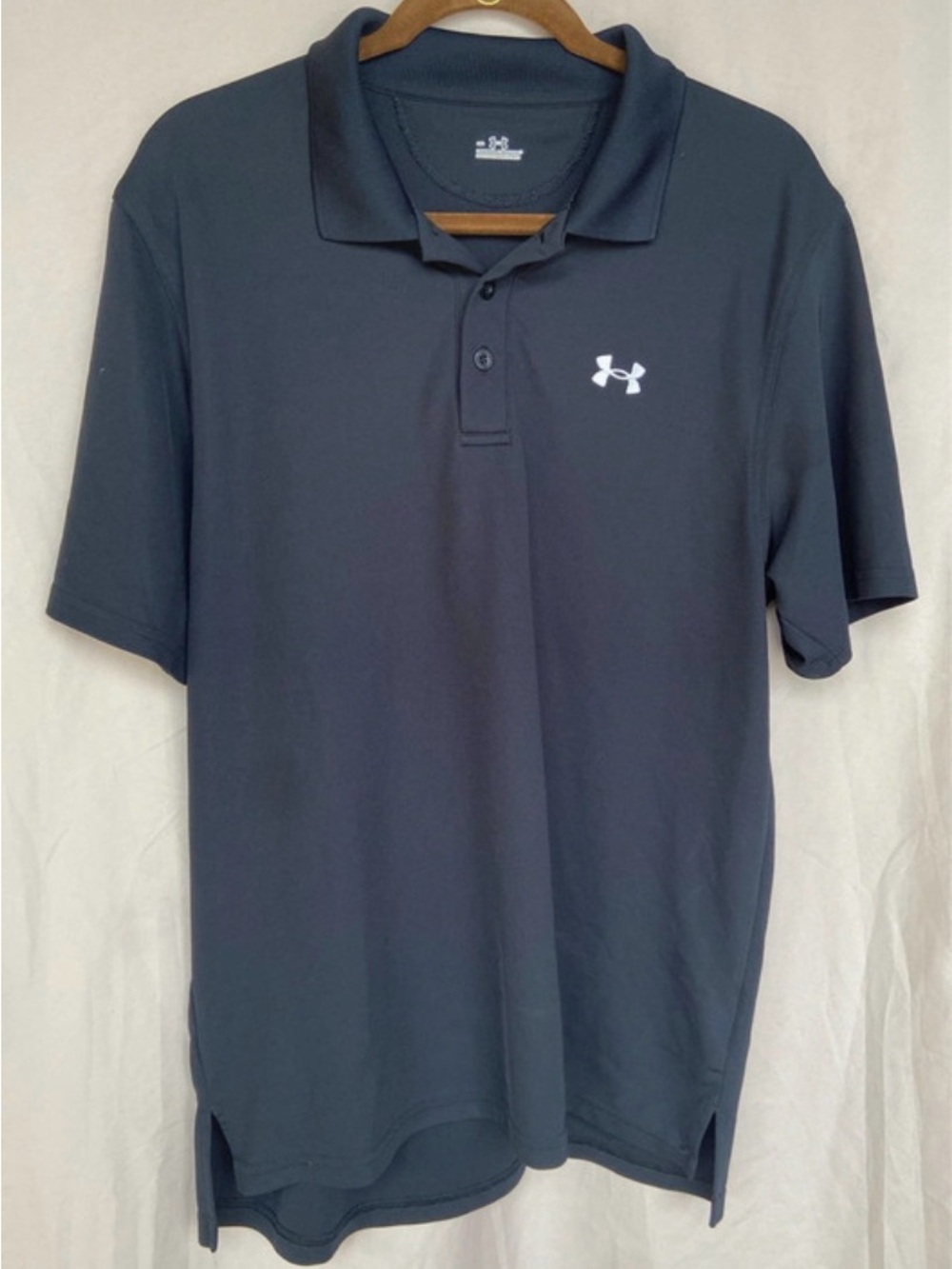 Under Armour Men's Dark Gray Polo with White Logo